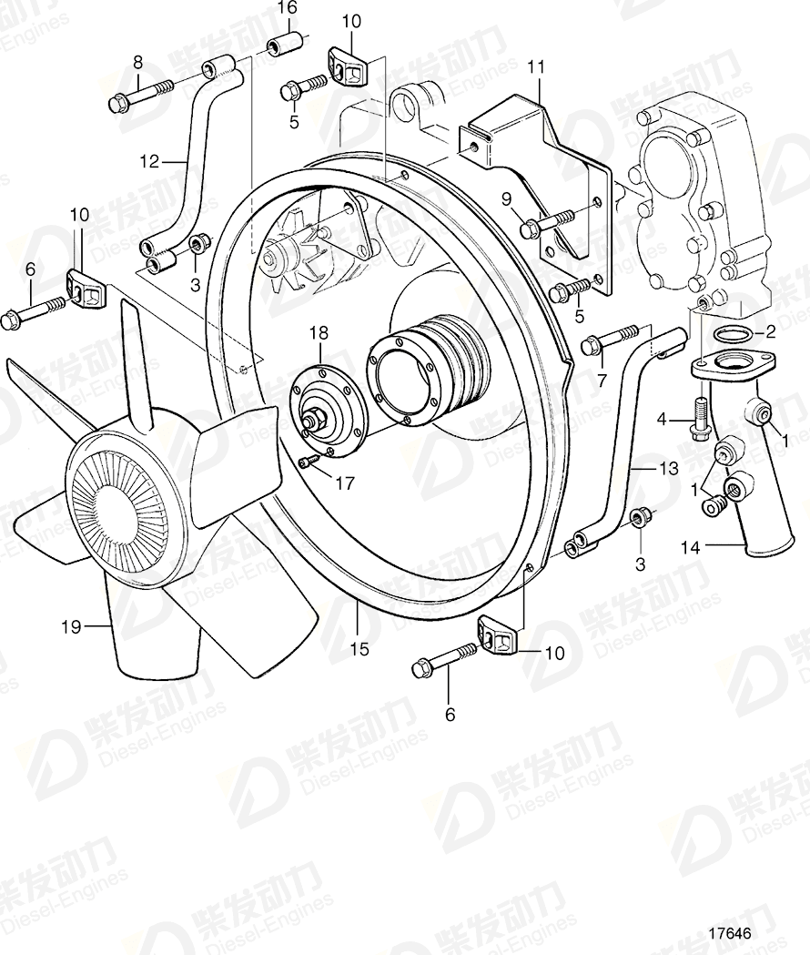 VOLVO Fan hub 1674531 Drawing